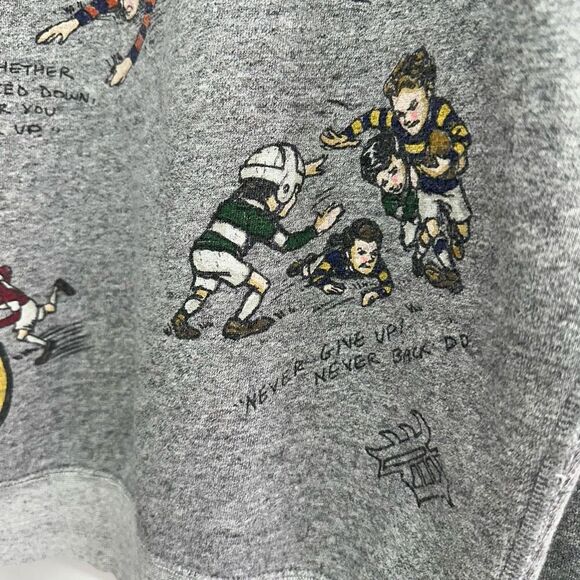 Polo Ralph Lauren Men’s Unisex Cartoon Rugby All Over Printed Fleece Heather Gra - Picture 16 of 16